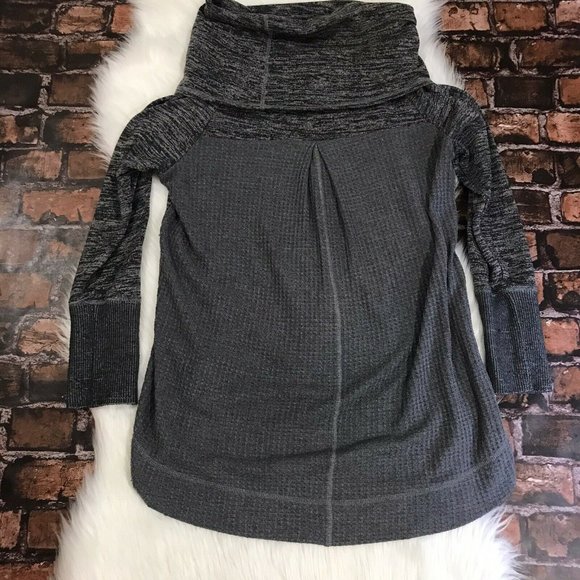 Soft Surroundings 2AW98 Cozy Lounge Space Dye Gray Cowl Neck Tunic Sz Medium - Picture 3 of 8
